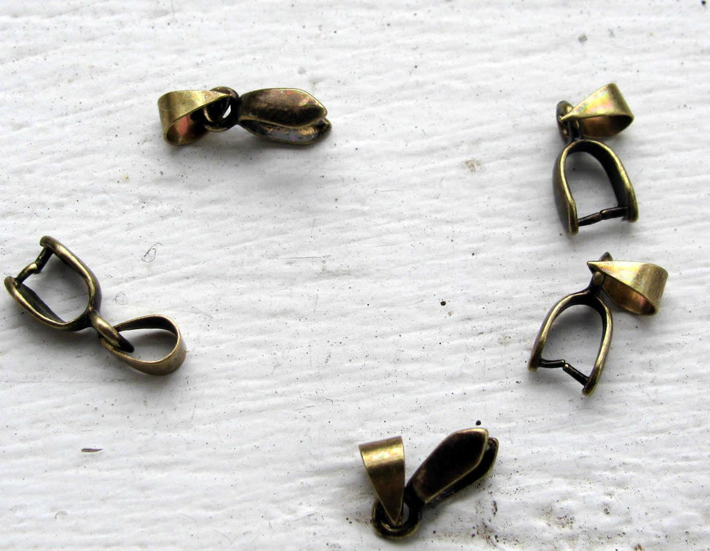 Berlockhållare / Bail bronsfärgad - Stilren, 5-pack Grekisk Metall