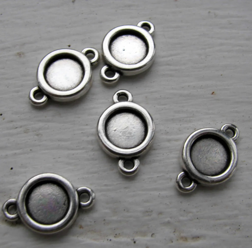 Ramberlock / Connector Silverfärgad - Enkel Rund 7mm, 5-pack Grekisk Metall