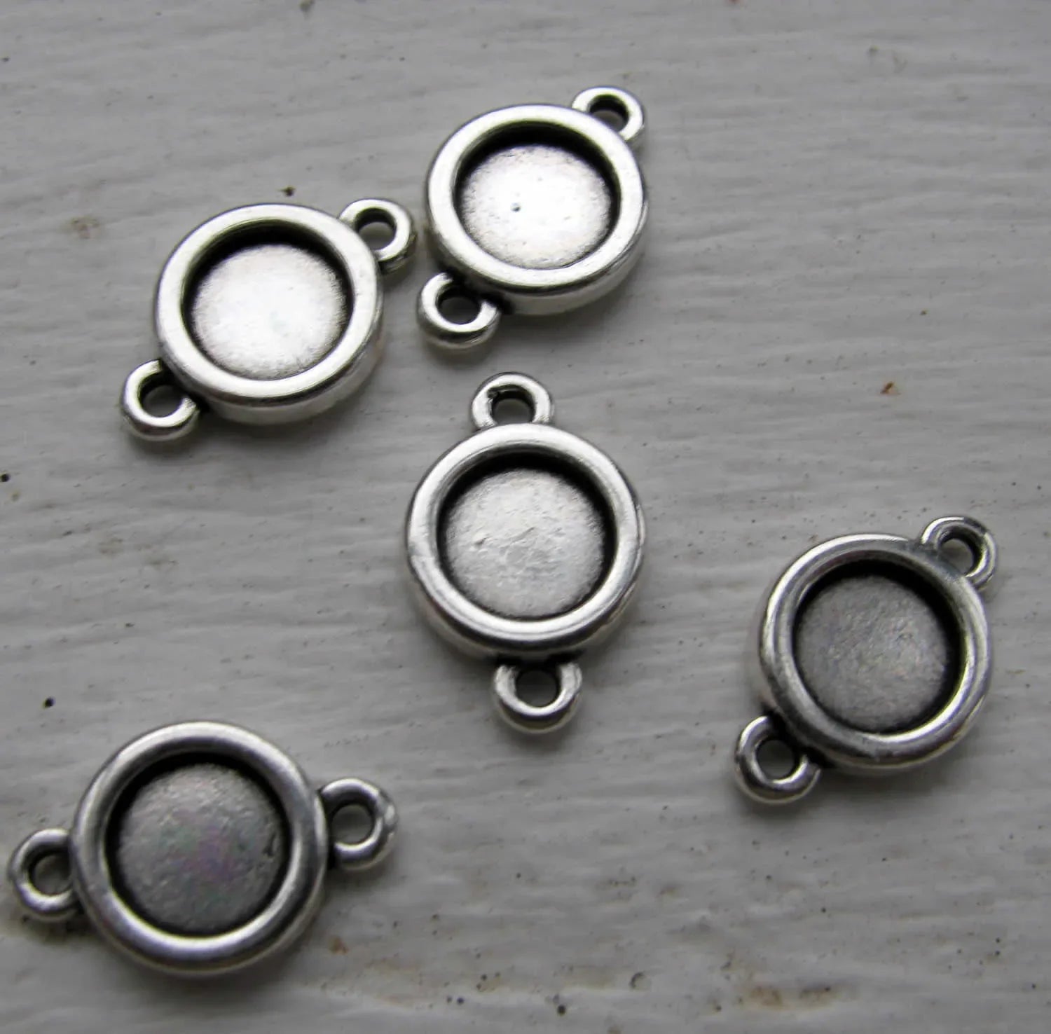 Ramberlock / Connector Silverfärgad - Enkel Rund 7mm, 5-pack Grekisk Metall