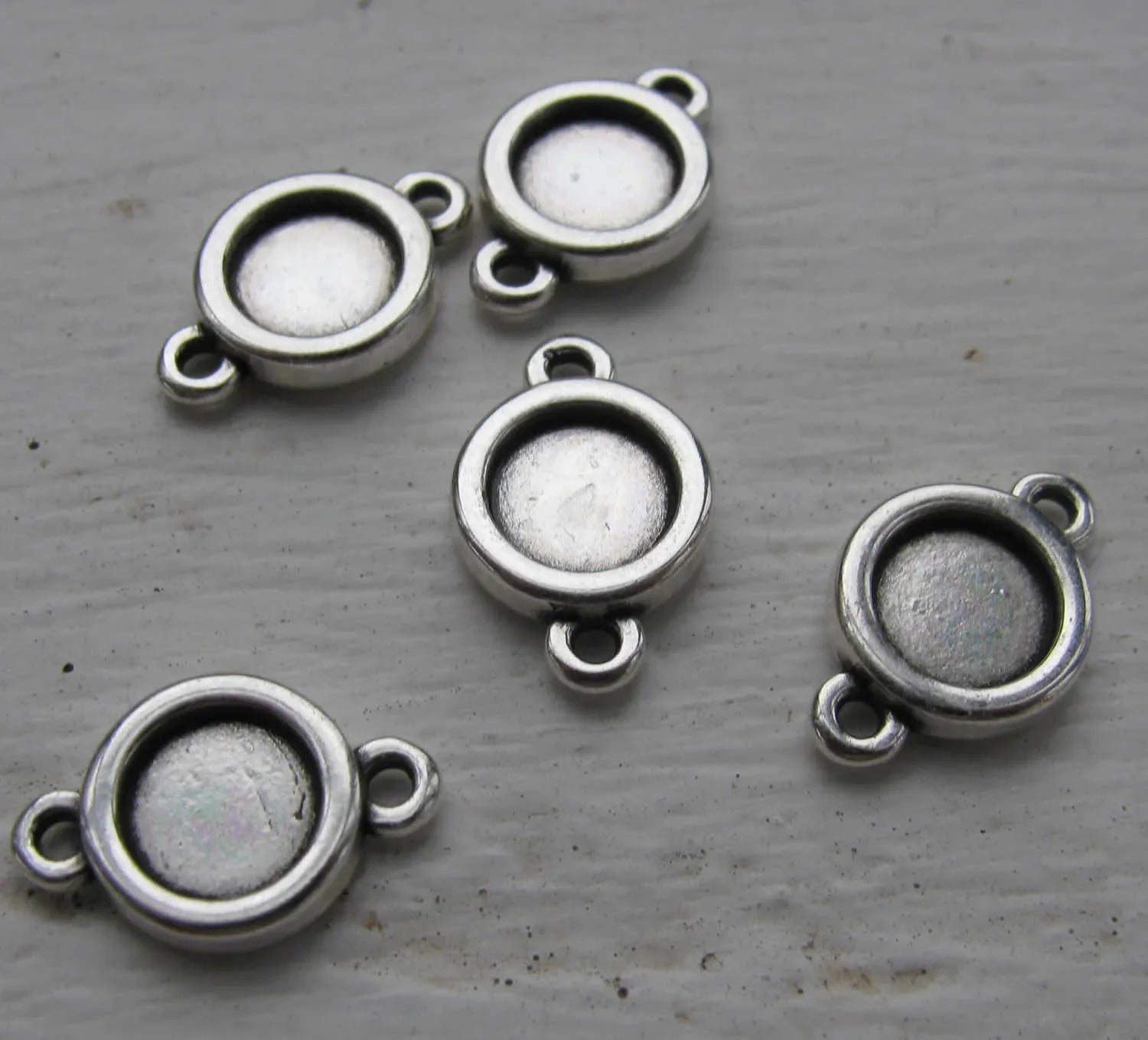 Ramberlock / Connector Silverfärgad - Enkel Rund 7mm, 5-pack Grekisk Metall