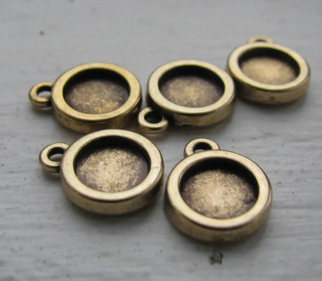 Ramberlock Bronsfärgad - Enkel Rund 7mm, 5-pack Grekisk Metall