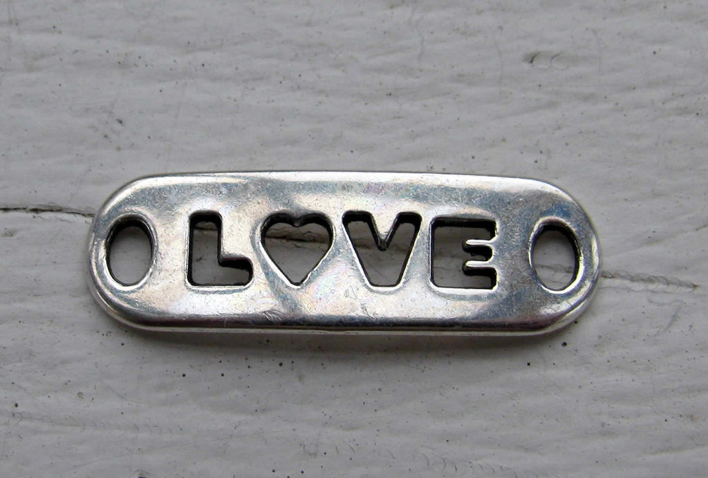 Connector Silverärgad - Love 24x8mm 1 styck Grekisk Metall