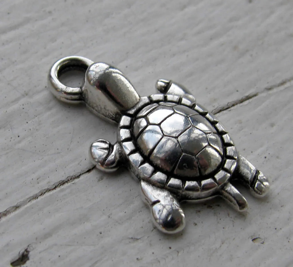 Silverfärgad berlock - Sköldpadda 1 styck Grekisk Metall