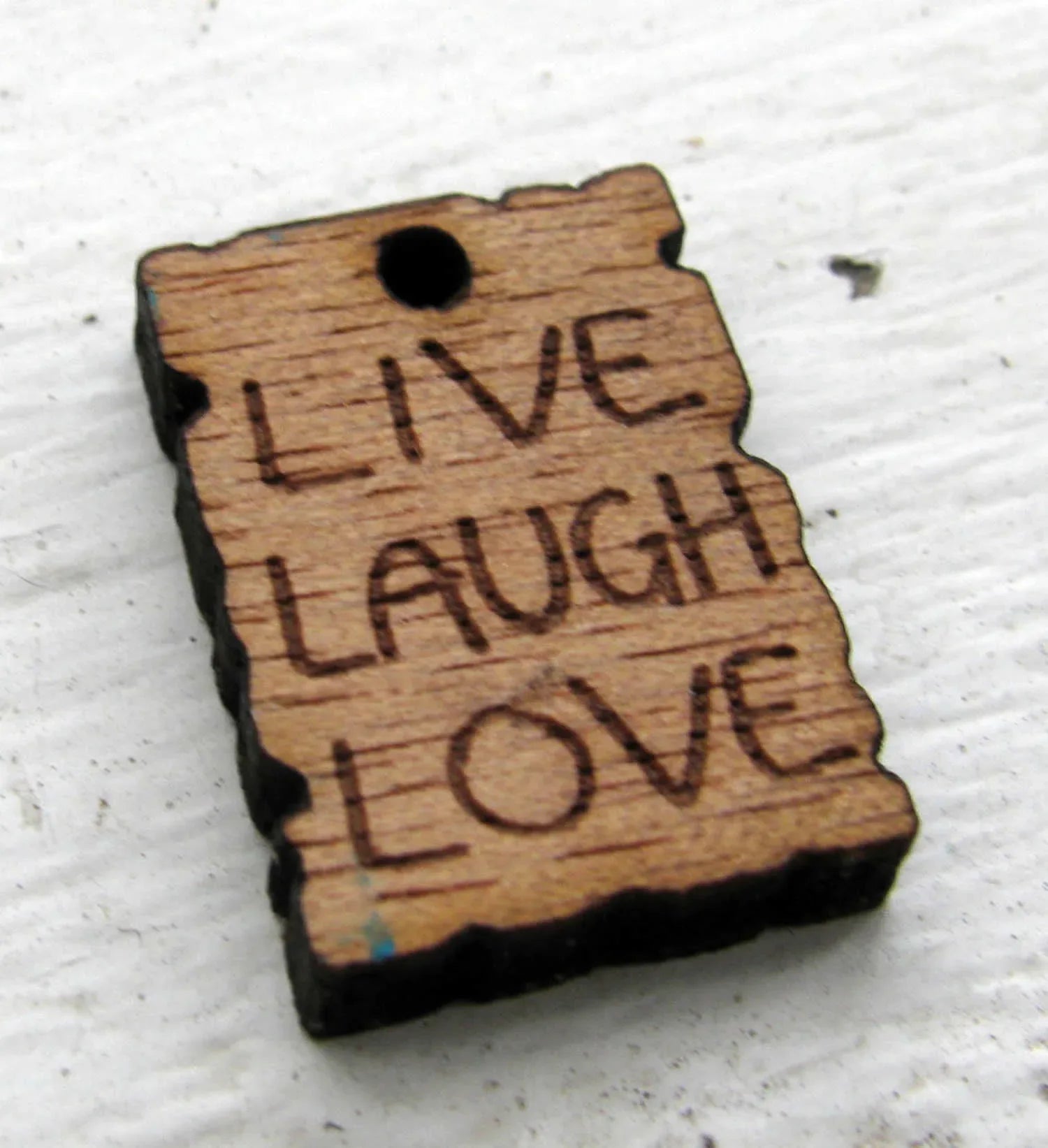 Hänge Trä - Live Laugh Love 22x15mm Hilmas Pyssel