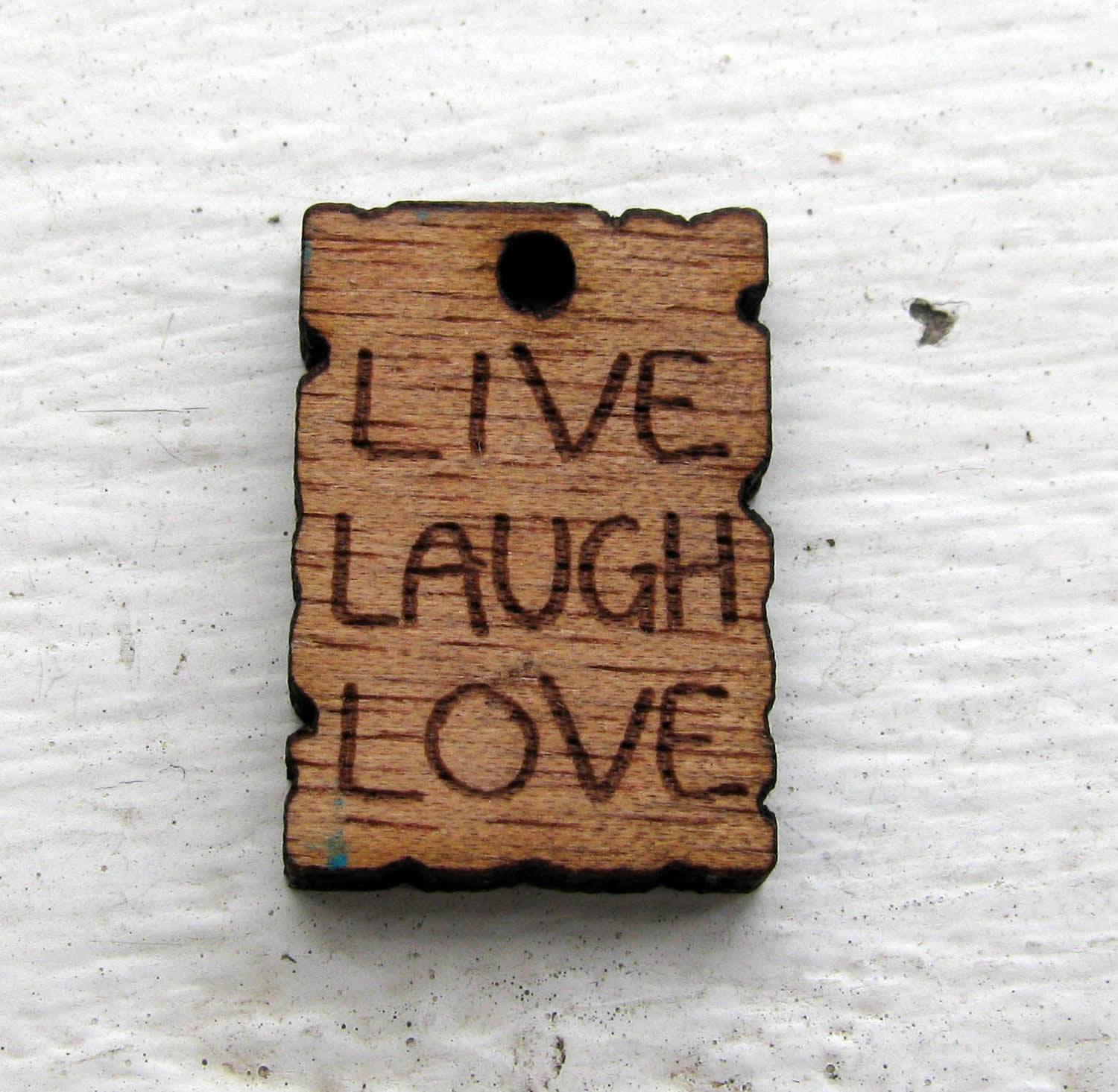 Hänge Trä - Live Laugh Love 22x15mm Hilmas Pyssel