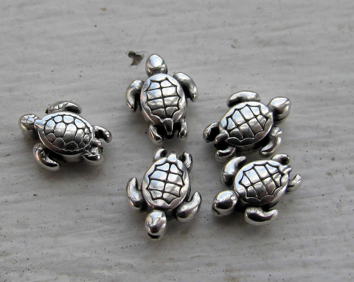 Mellandel Silverfärgad - Sköldpadda 5-pack Grekisk Metall