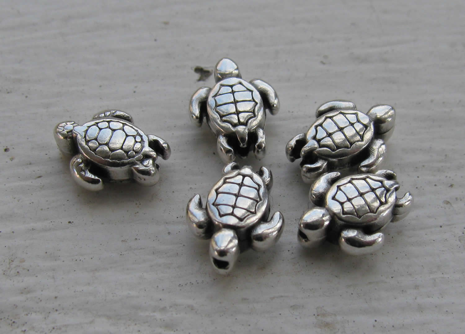 Mellandel Silverfärgad - Sköldpadda 5-pack Grekisk Metall