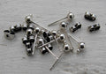 Örstickare i ljust silverfärgad - Kula med ögla, 4mm, 10-pack Grekisk Metall