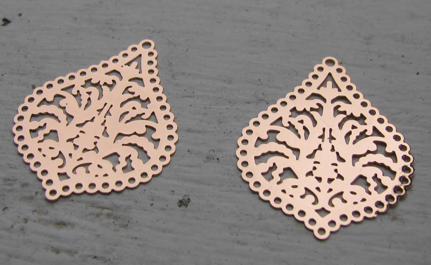 Berlock Roséguldfärgad - Spetsig Droppe 25x21mm, 2-pack Grekisk Metall