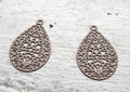 Berlock Beige - Droppe 24x16mm, 2 pack Grekisk Metall