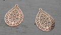 Berlock Roséguldfärgad - Droppe 24x16mm, 2 pack Grekisk Metall