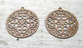 Berlock Beige - Mandala 20mm, 2-pack Grekisk Metall