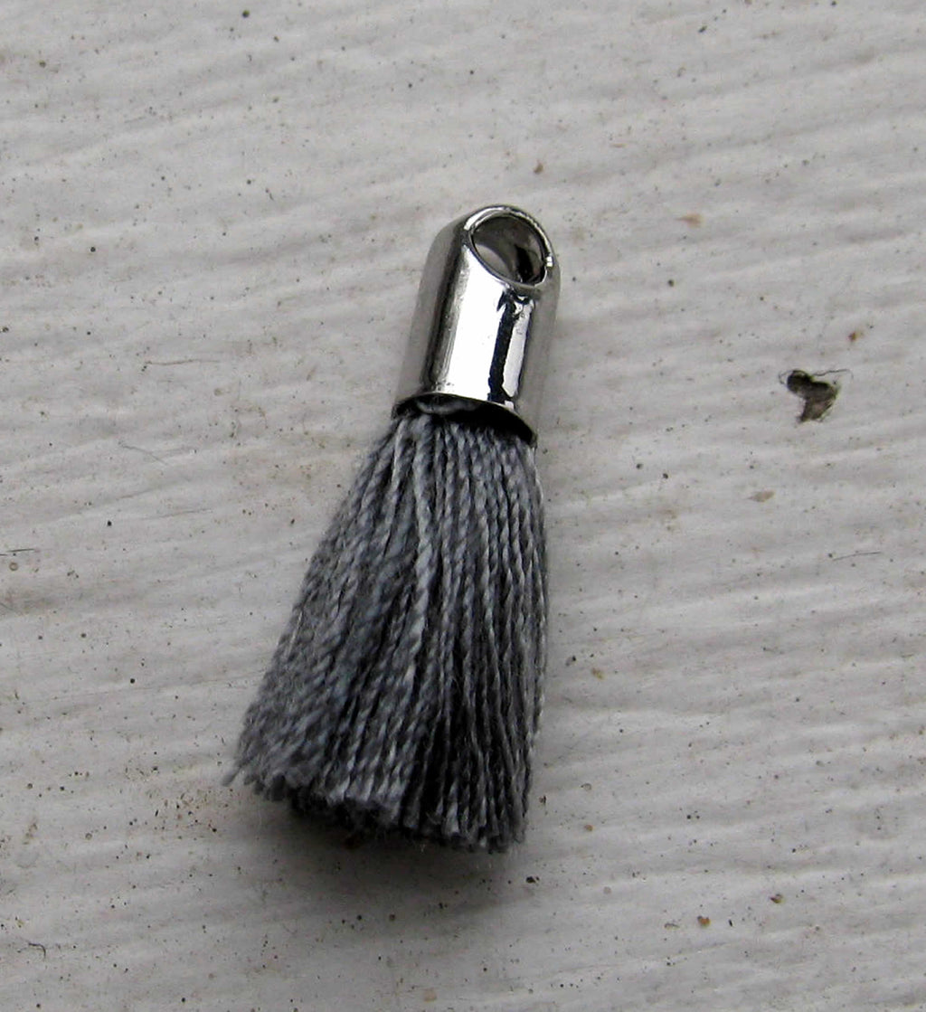 Bomullstofs - Grå 18mm, 1 styck Grekisk Metall