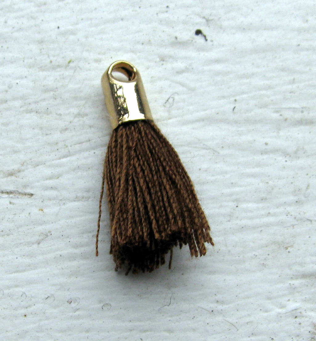 Bomullstofs - Brun / Guld 18mm 1 styck Grekisk Metall