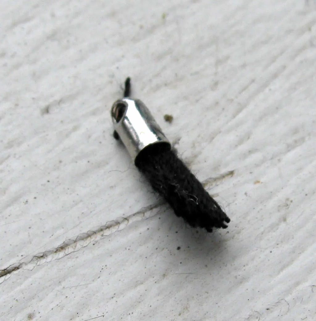 Bomullstofs Mini - Svart/Silver 12mm - 1 styck Grekisk Metall