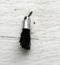 Bomullstofs Mini - Svart/Silver 12mm - 1 styck Grekisk Metall