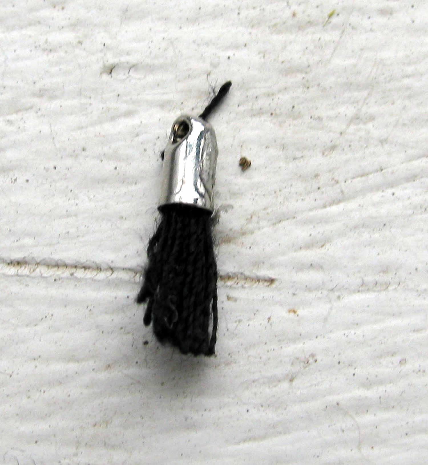 Bomullstofs Mini - Svart/Silver 12mm - 1 styck Grekisk Metall