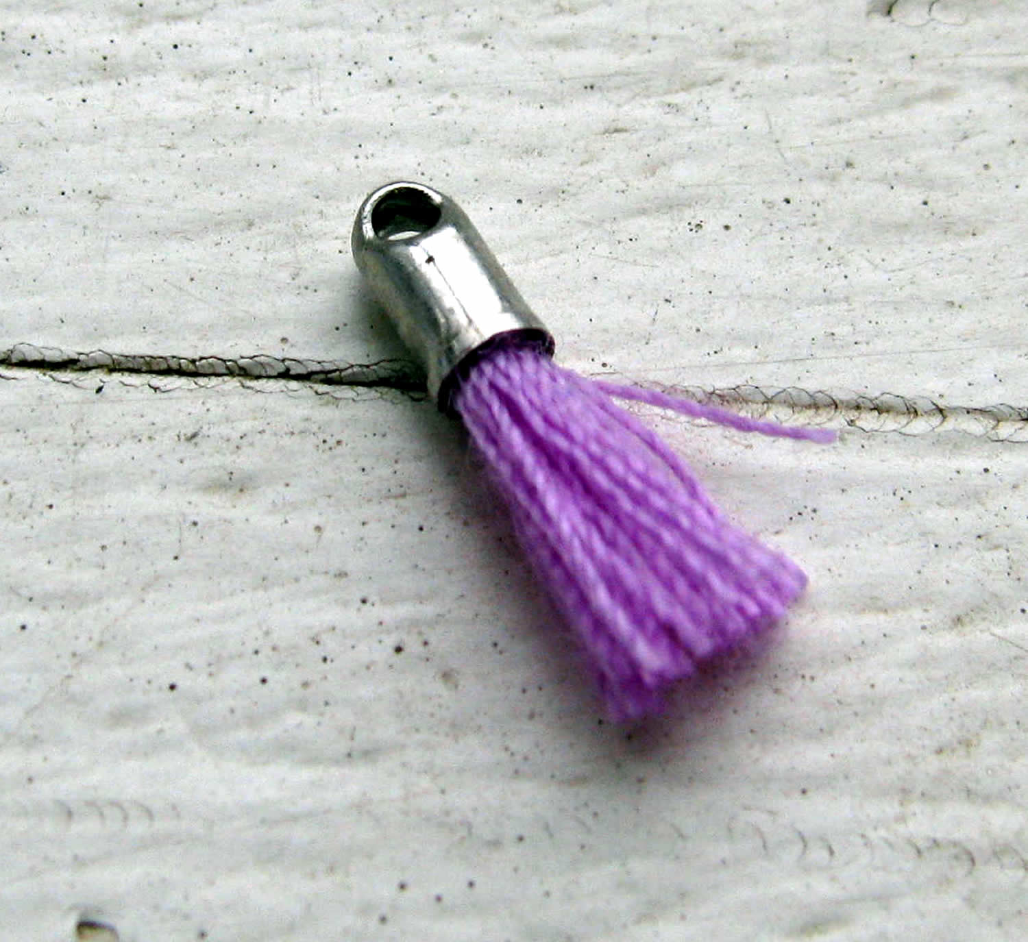 Bomullstofs - Mini Lila / Silver 12mm 1 styck Grekisk Metall