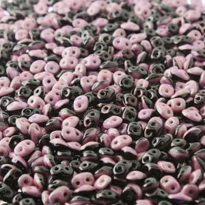 SuperDuo Duets - Black / White Lilac Luster 10 gram Matubo