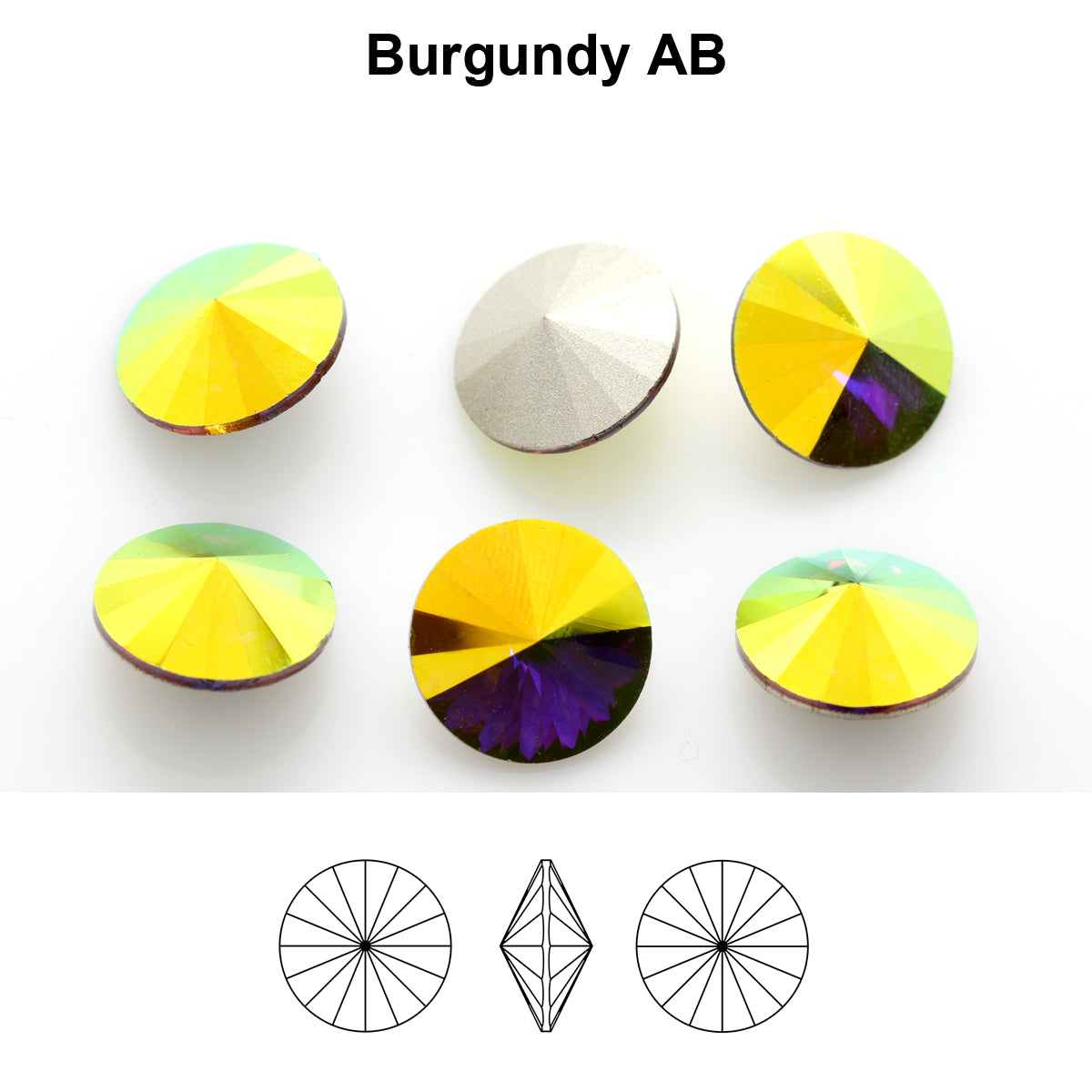 Aurea Crystals A1122 Rivoli - Burgundy AB 14mm 1 styck