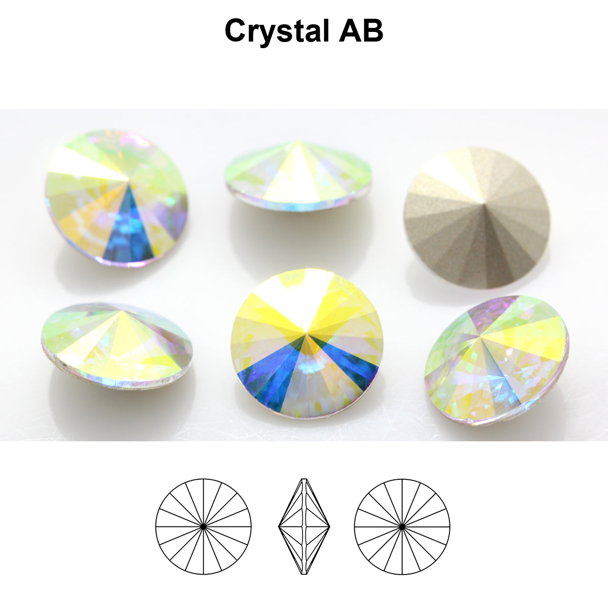 Aurea Crystals A1122 Rivoli – Crystal AB, 27 mm, 1 styck