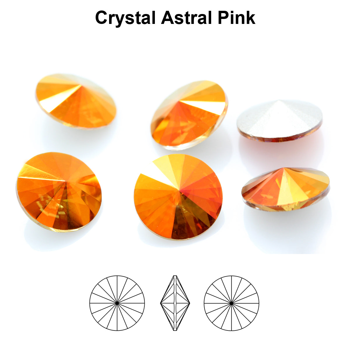 Aurea Crystals A1122 Rivoli - Crystal Astral Pink 14mm 1 styck