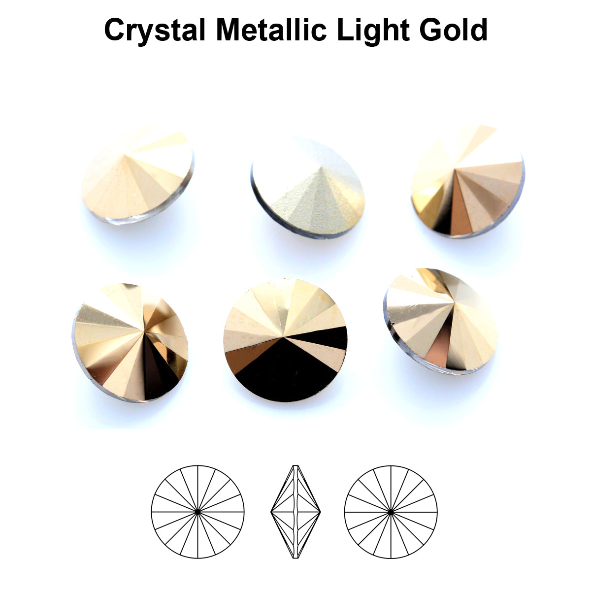 Aurea Crystals A1122 Rivoli - Crystal Metallic Light Gold 12mm 1 styck