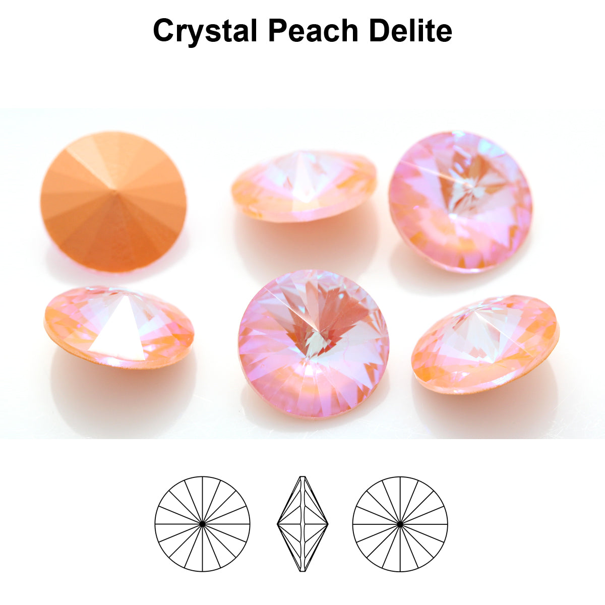 Aurea Crystals A1122 Rivoli – Crystal Peach DeLite, 18 mm, 1 styck