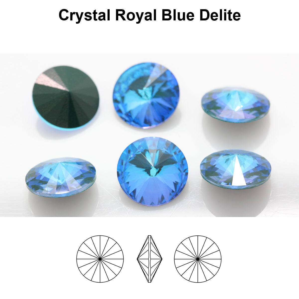 Aurea Crystals A1122 Rivoli - Crystal Royal Blue DeLite 14mm 1 styck