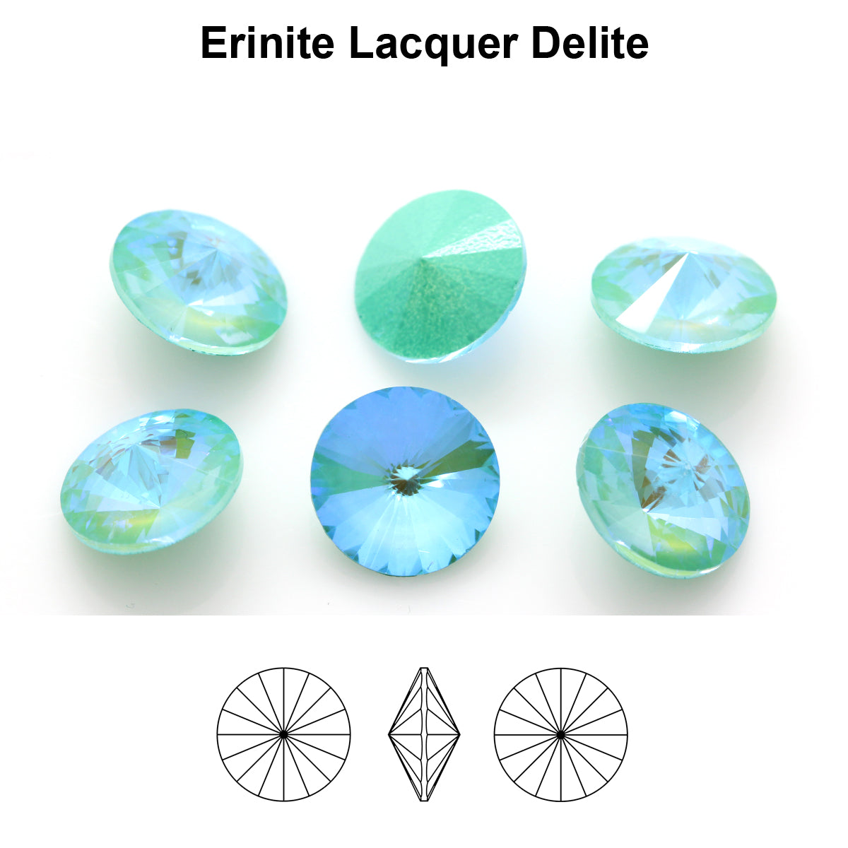 Aurea Crystals A1122 Rivoli - Erinite Lacquer DeLite 12 mm, 1 styck