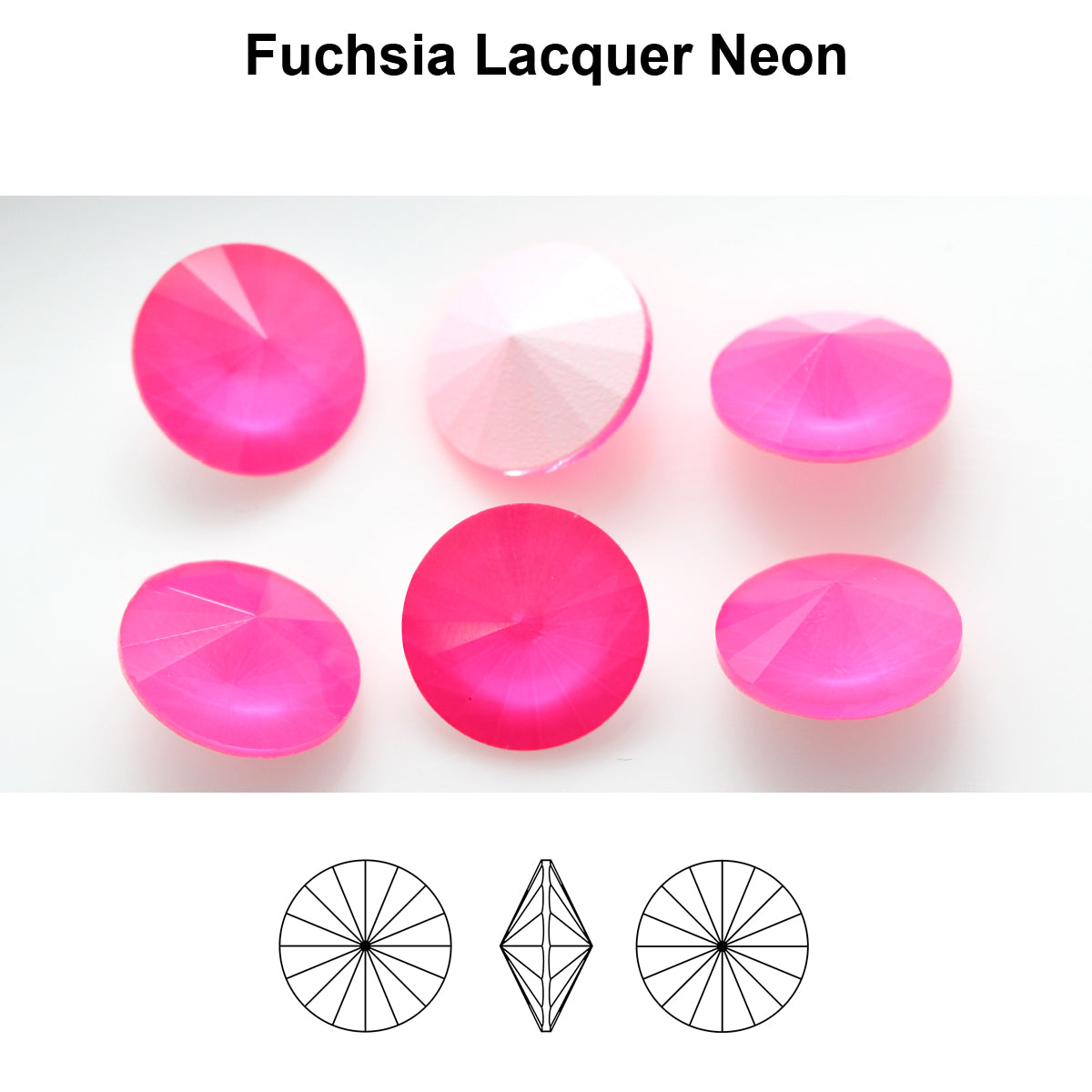 Aurea Crystals A1122 Rivoli - Fuchsia Lacquer Neon 12mm 1 styck
