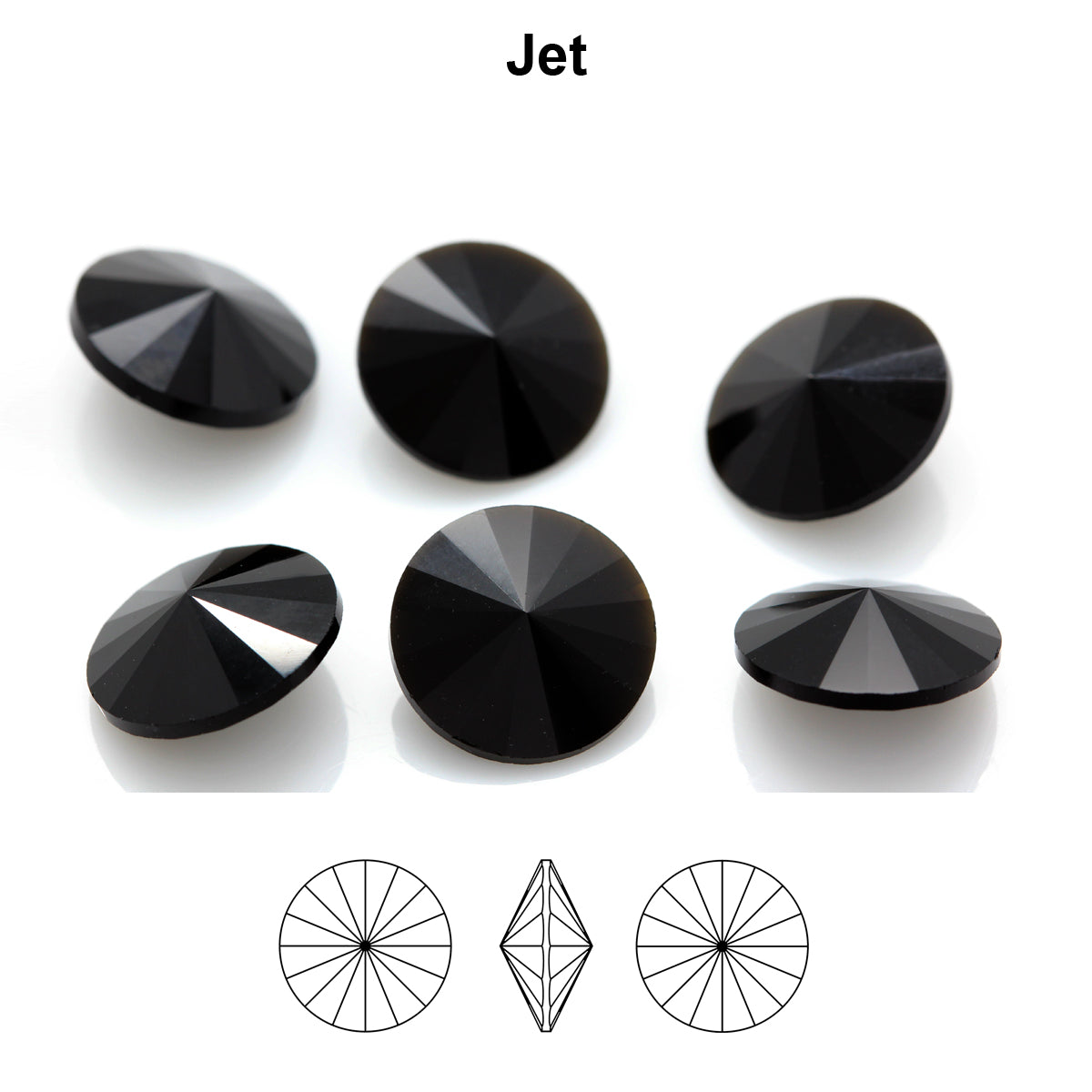 Aurea Crystals A1122 Rivoli - Jet 18 mm, 1 styck