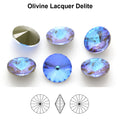 Aurea Crystals A1122 Rivoli – Olivine Lacquer DeLite, 18 mm, 1 styck
