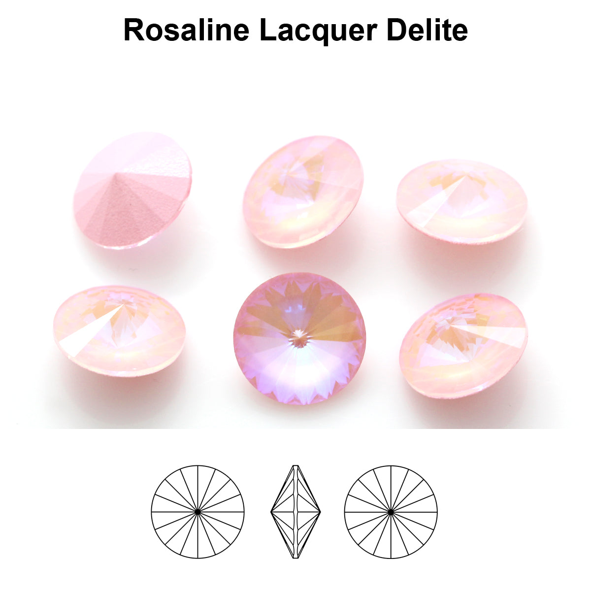 Aurea Crystals A1122 Rivoli – Rosaline Lacquer DeLite, 18 mm, 1 styck