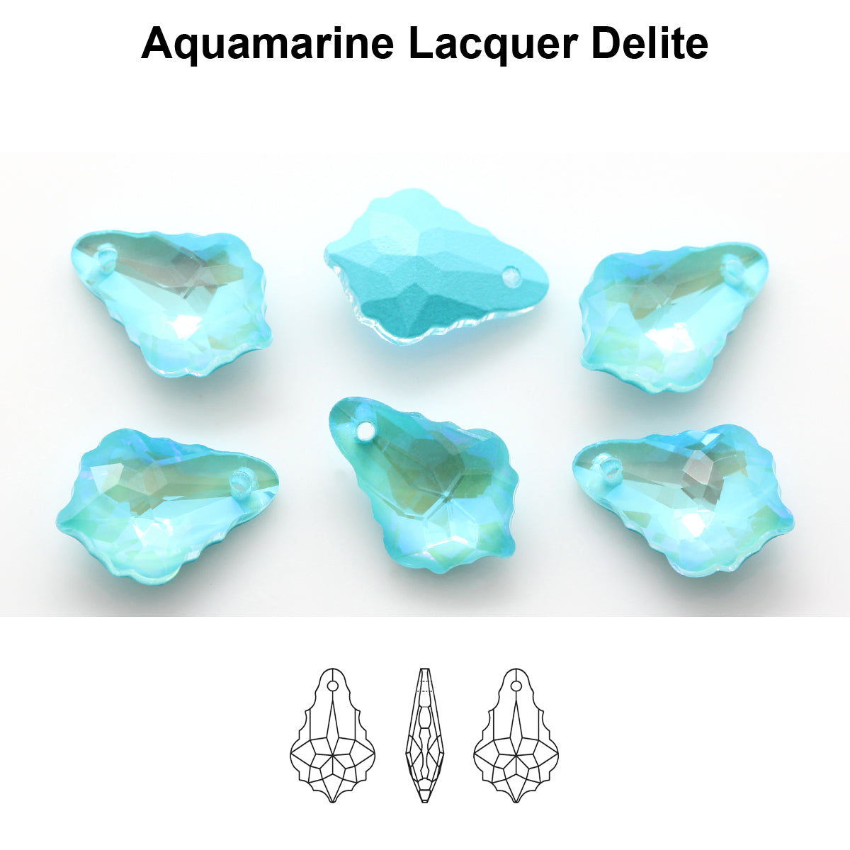 Aurea Crystals A6090 Baroque Pendant – Aquamarine Lacquer DeLite 22 mm, 1 styck
