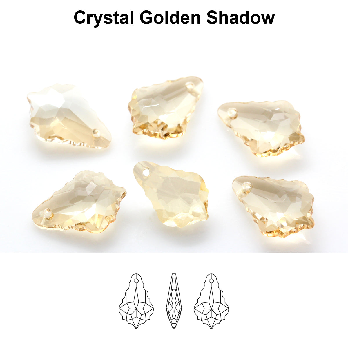 Aurea Crystals A6090 Baroque Pendant – Crystal Golden Shadow 30 mm, 1 styck