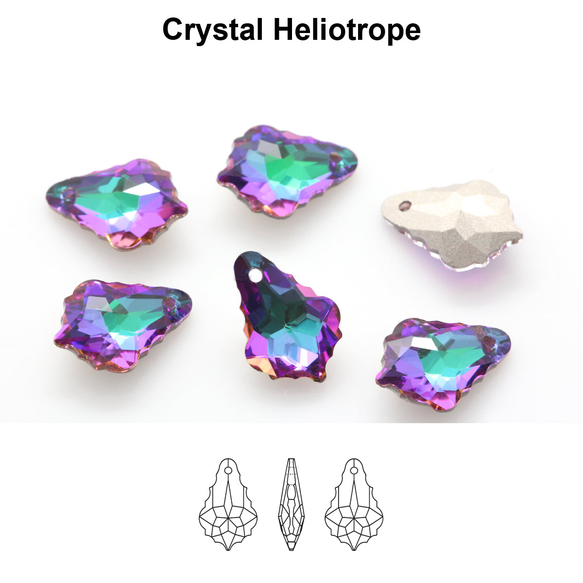 Aurea Crystals A6090 Baroque Pendant – Crystal Heliotrope 30 mm, 1 styck