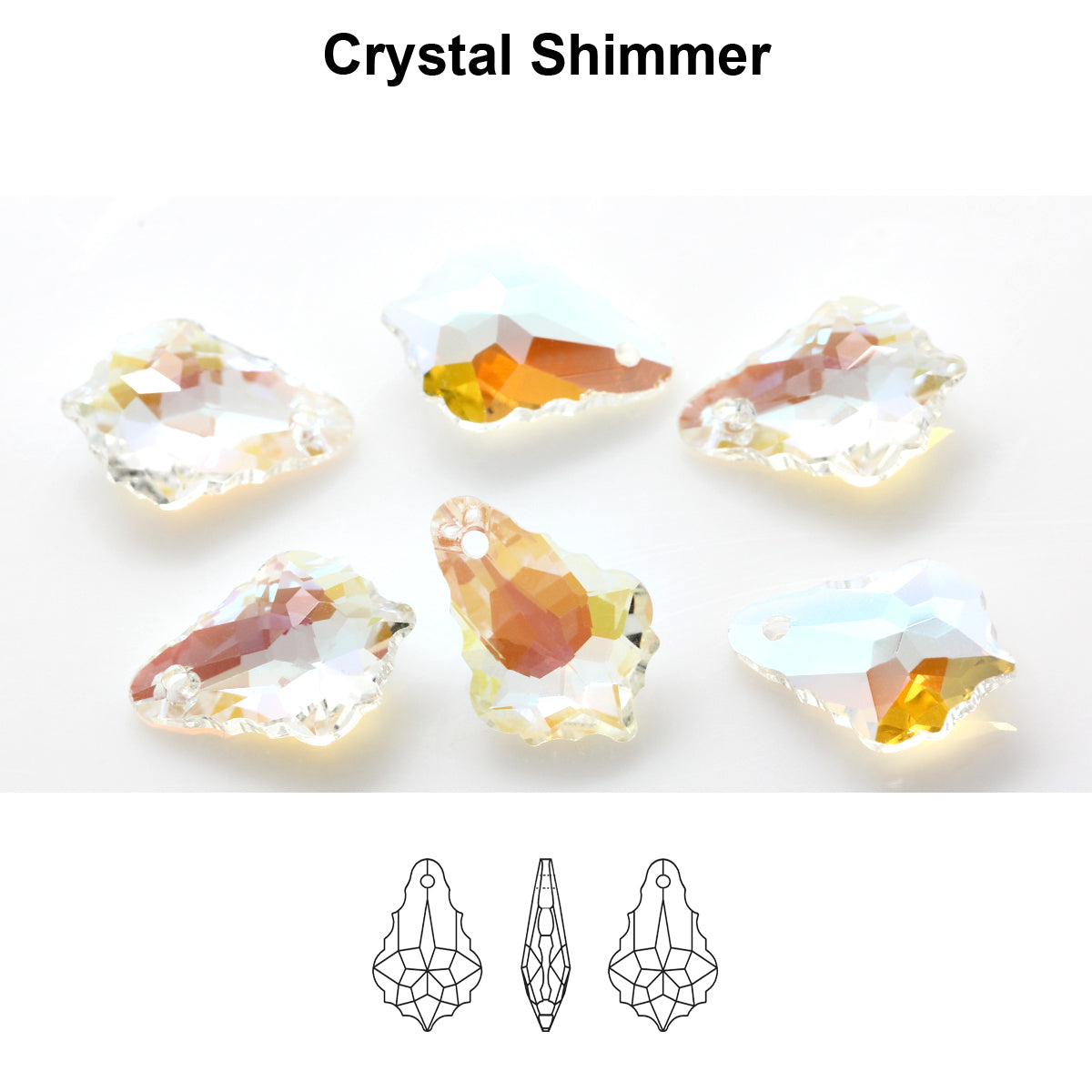 Aurea Crystals A6090 Baroque Pendant – Crystal Shimmer 30 mm, 1 styck