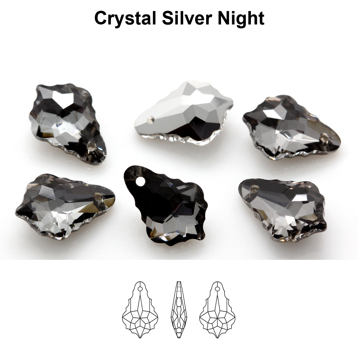 Aurea Crystals A6090 Baroque Pendant – Crystal Silver Night 30 mm, 1 styck