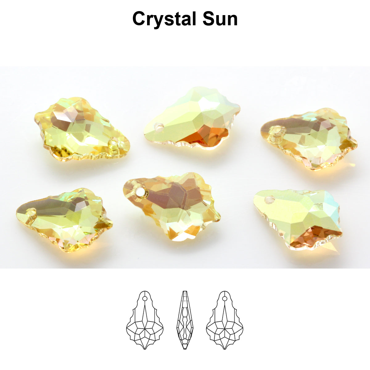 Aurea Crystals A6090 Baroque Pendant – Crystal Sun 30 mm, 1 styck