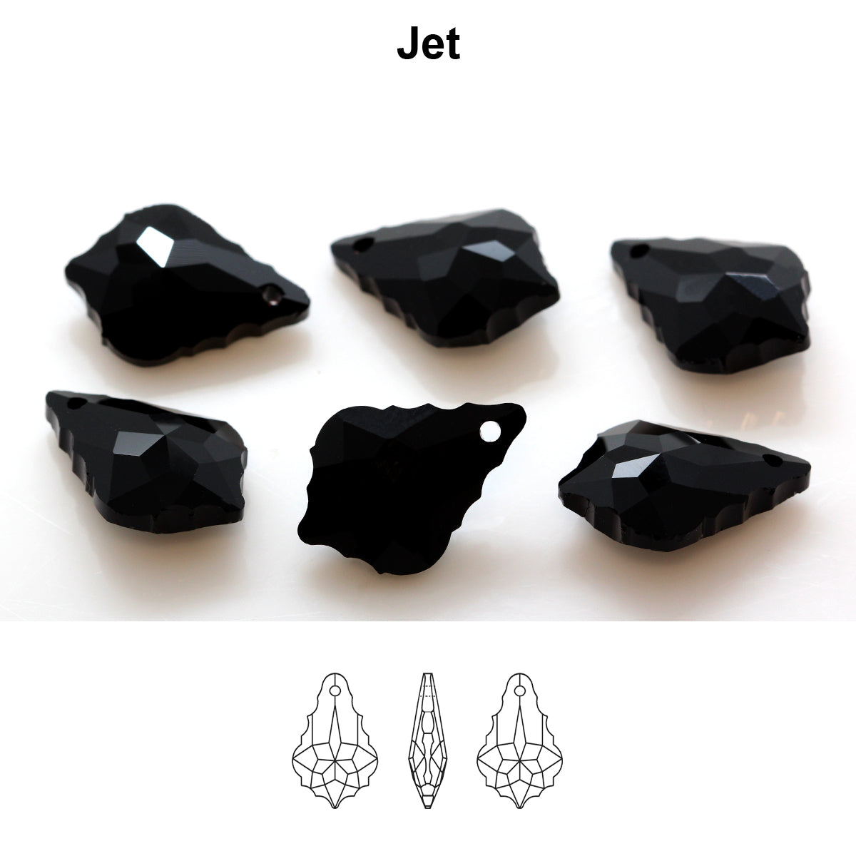 Aurea Crystals A6090 Baroque Pendant – Jet 22 mm, 1 styck