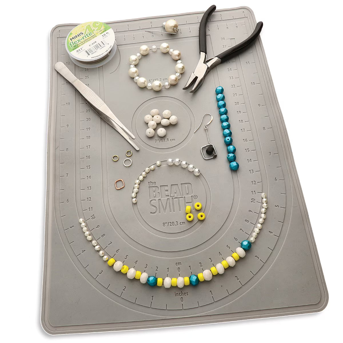 Pärlmatta  - Sticky Bead Mat med skåror för armband och halsband 1 styck