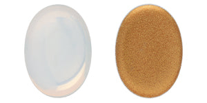Cabochon Oval - Milky white Gold Foiled  25x18mm 1 styck