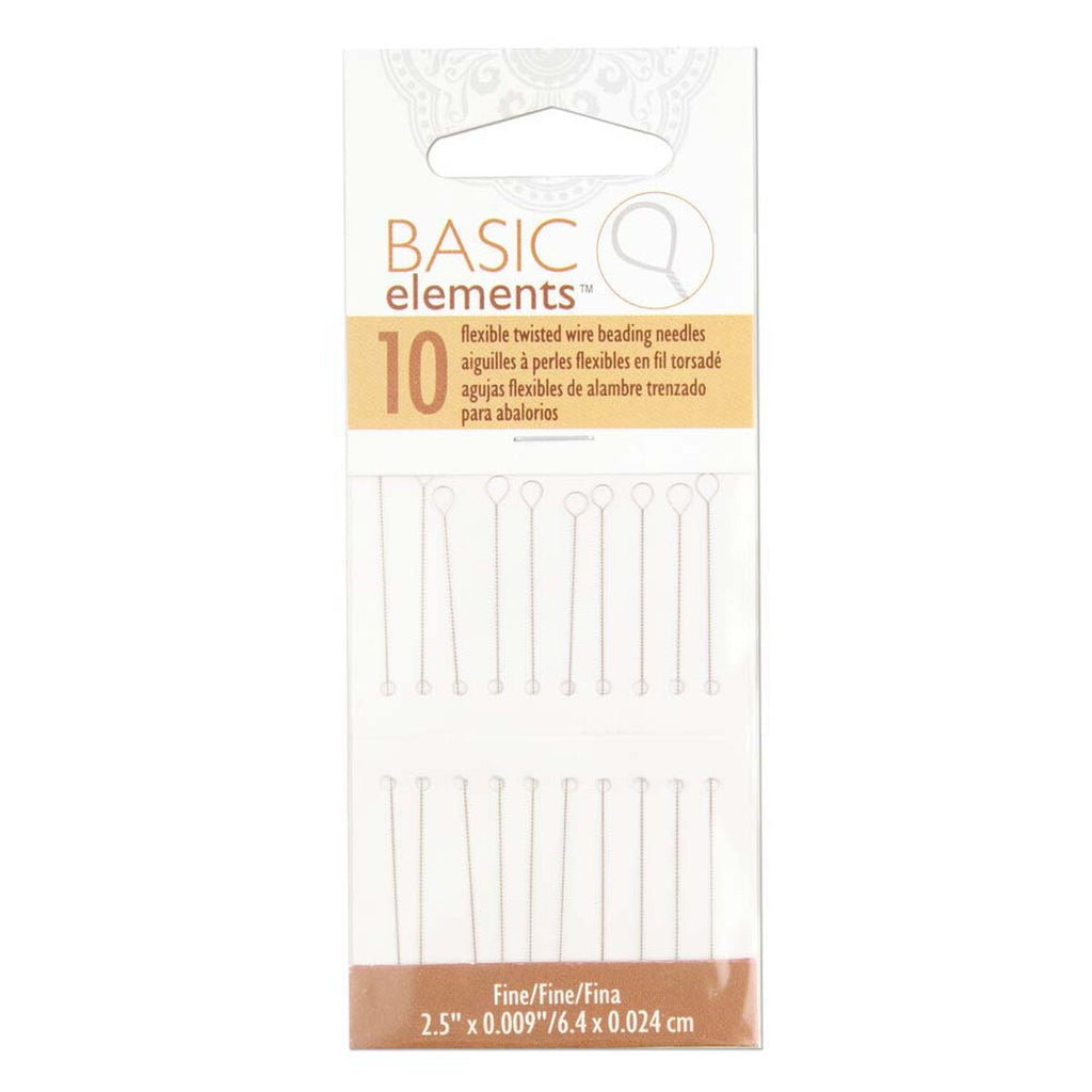 Pärlnålar Basic Elements - Flexibla vridna trådar Fine 0,16mm 10-pack