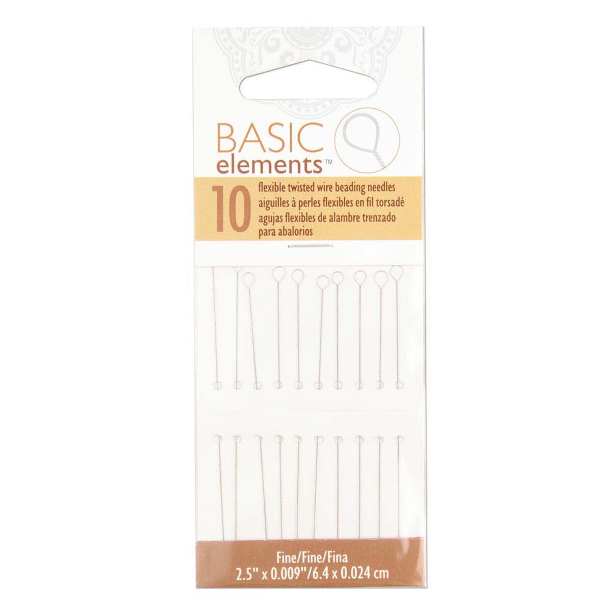 Pärlnålar Basic Elements - Flexibla vridna trådar Fine 0,16mm 10-pack