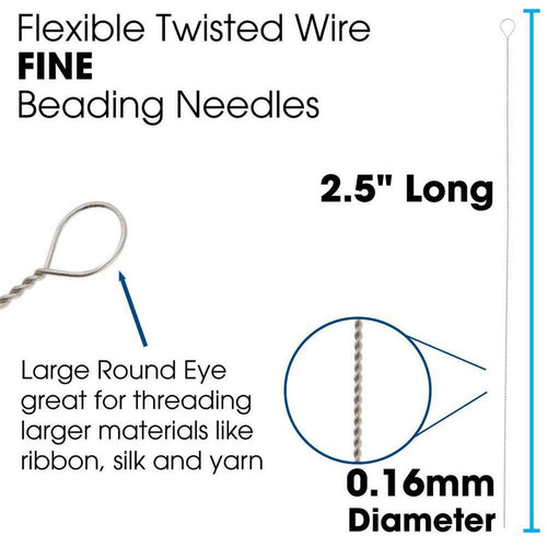 Pärlnålar Basic Elements - Flexibla vridna trådar Fine 0,16mm 10-pack