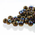 Tjeckiska Druk (Runda) - Jet Bronze AB True 2mm storpack (600-pack) Beadsmith