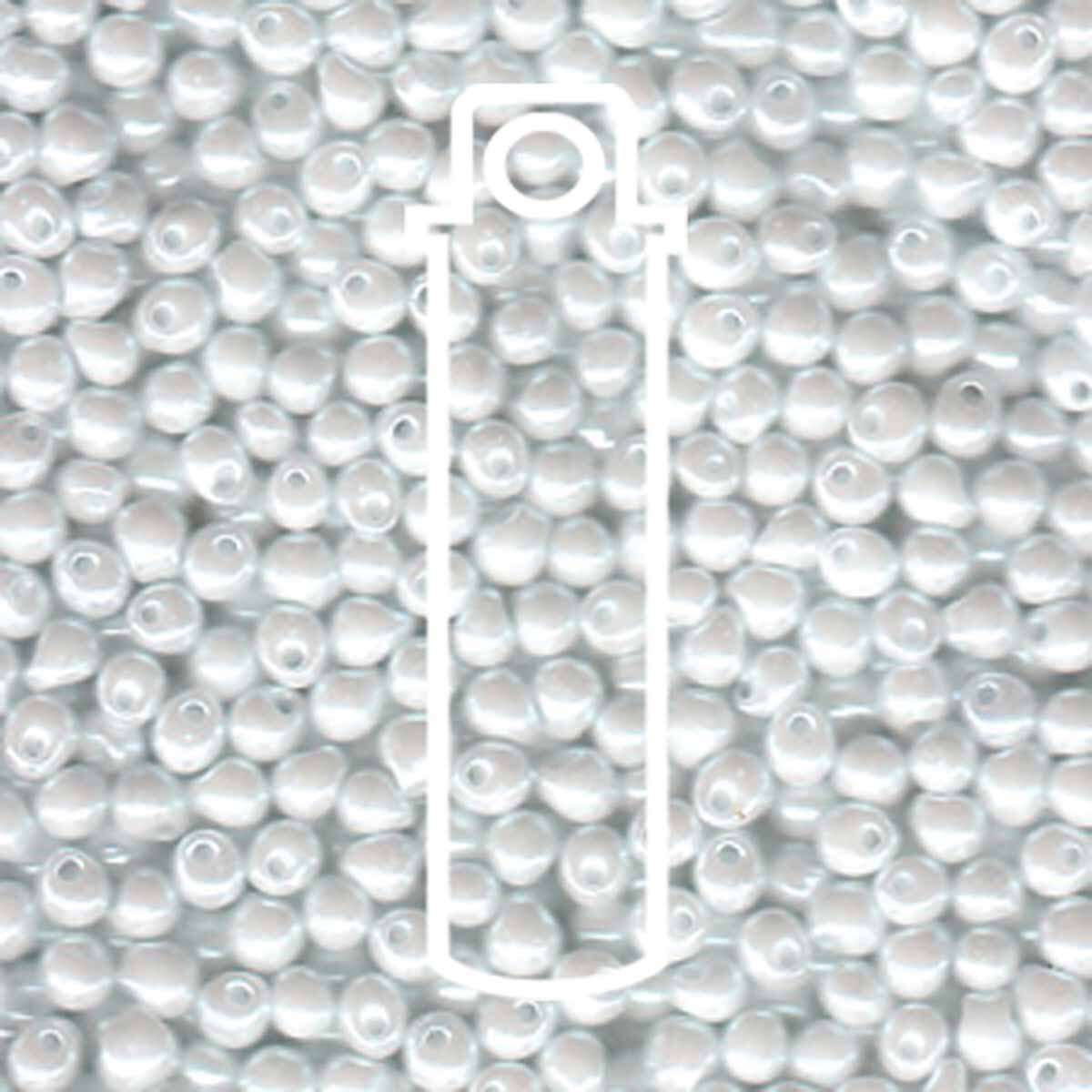Miyuki Drop - White pearl  3,4 mm, 25 gram
