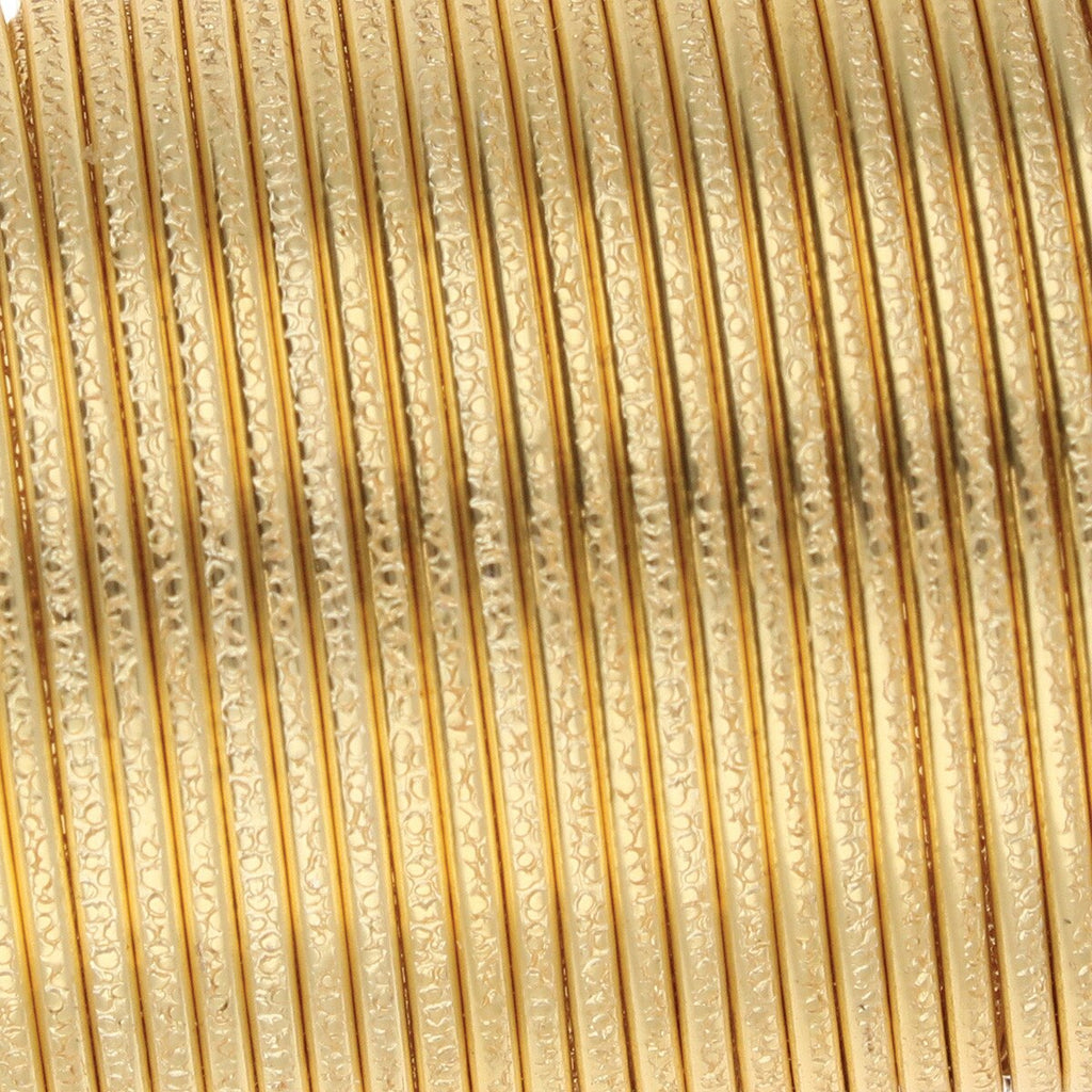 Wire Elements 20 Ga - Guldfärgad halvrund med texture motiv Non Tarnish, 1 rulle