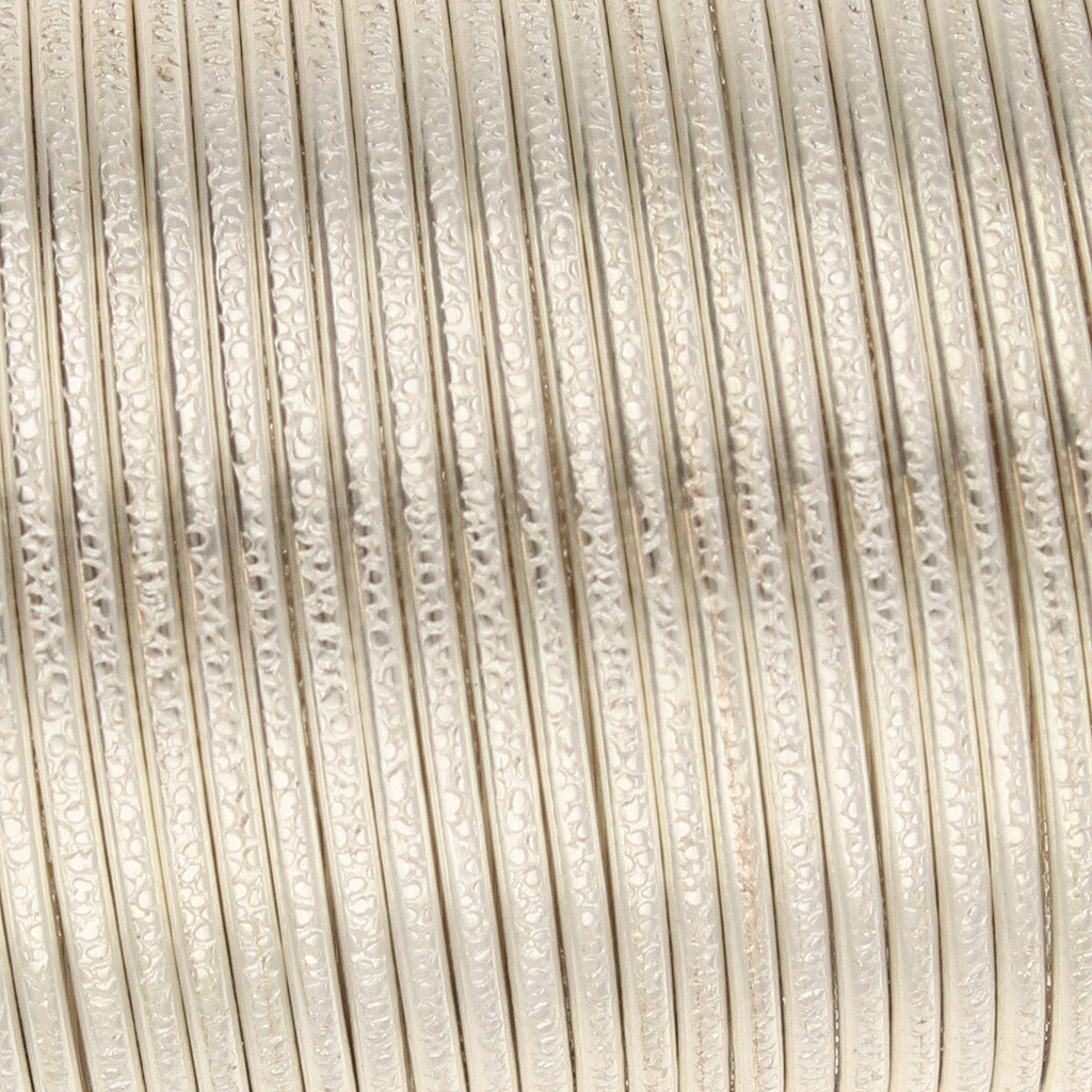 Wire Elements 20 Ga - Non Tarnish silverfärgad halvrund med texture motiv, 1 rulle